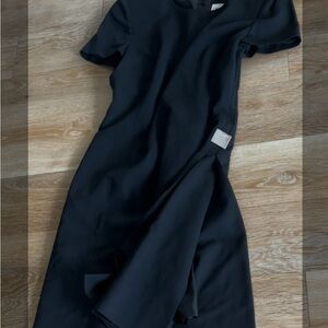 Authentic Celine Elegant Black Dress with side slit and Celine hardware sz 40